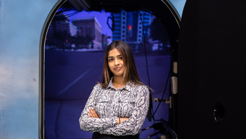 Photo of Niroshica Mohanathas standing in front of StreetLab.