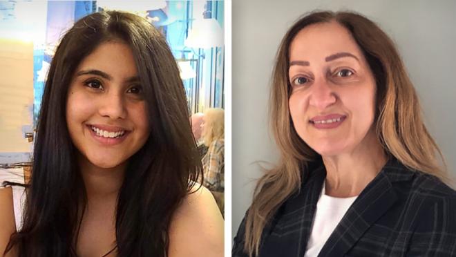 Collage of 2 female researchers smiling.