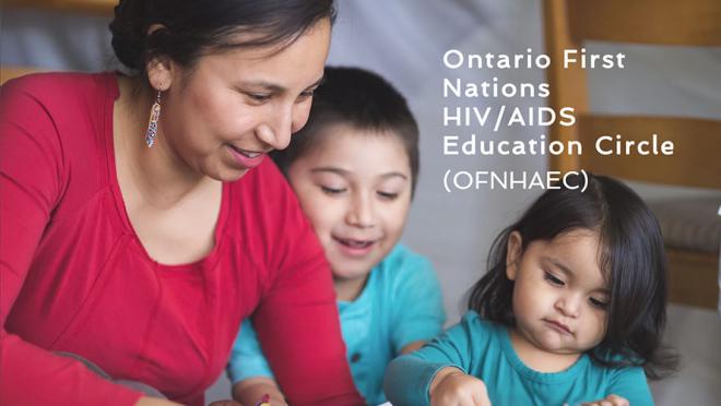 Image of mother and two children from First Nations community smiling and interacting