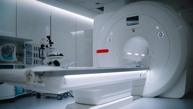 CT scanner equipment in a hospital 