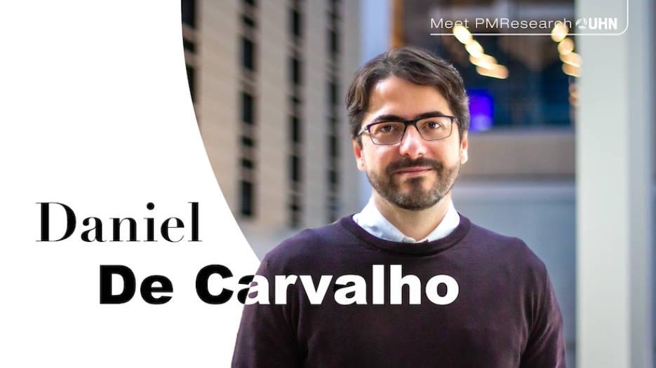 Smiling male wearing glasses and a knit sweater with text overlay.