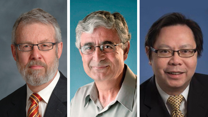 (L-R): Dr. Michael Jewett, Dr. Eleftherios Diamandis and Dr. Wey-Liang Leong