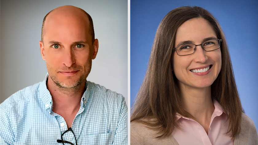 (L-R) Dr. Bryan Coburn is an infectious diseases specialist at UHN and Scientist at Toronto General Hospital Research Institute. Dr. Tereza Martinu is a lung transplant respirologist at UHN and Scientist at Toronto General Hospital Research Institute.