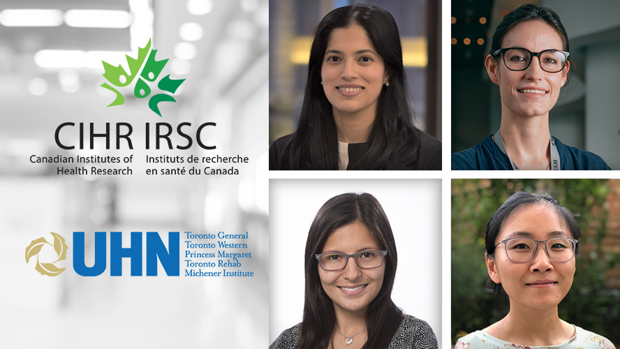 UHN's inaugural CIHR REDI Award recipients. (L-R, clockwise): Drs. Sumaiyah Rehman, Laura Whittall-Garcia, Ying Meng, and Diana Morales Castro.