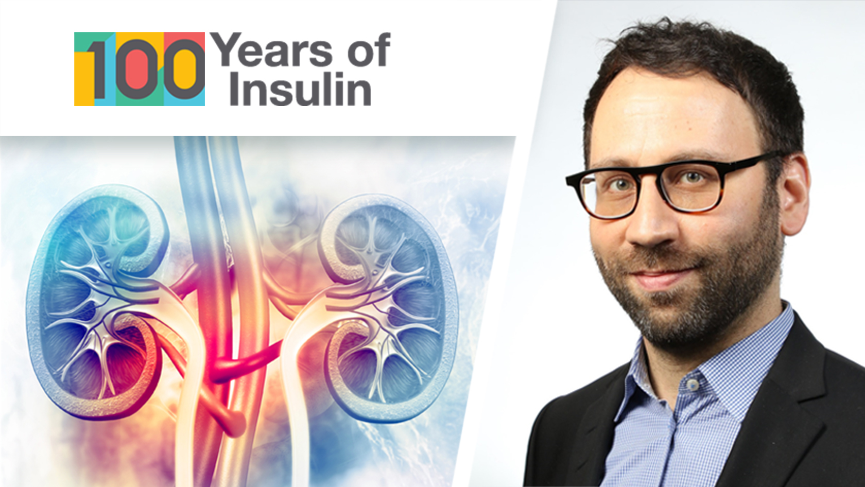 This study revealed that ertugliflozin benefits the kidneys (illustrated above). The study was led by Dr. David Cherney (pictured) at the Toronto General Hospital, where insulin was first used clinically in 1922.