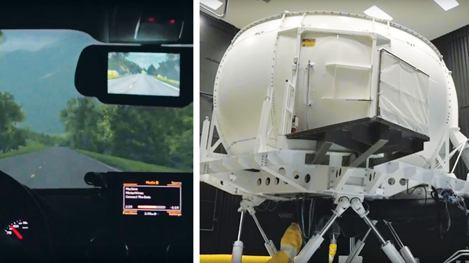 Driver lab's 7-degree-of-motion hydraulic platform is located underground at University Health Network's iDAPT labs at the Toronto Rehabilitation Institute.