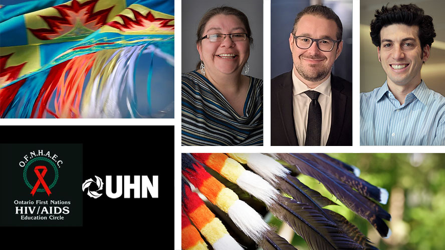 Members of OFNHAEC, including Lyndia Jones (L), collaborated with researchers from UHN, including Drs. Andrew Mendlowitz (M) and Jordan Feld (R), to explore strategies to help eliminate hepatitis C in First Nations communities. 