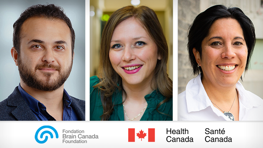 (L-R) Dr. Milad Lankarany, Scientist at the Krembil Research Institute, Dr. Tijana Simic, Affiliate Scientist at the KITE Research Institute and Dr. Naomi Visanji, Affiliate Scientist at the Krembil Research Institute.