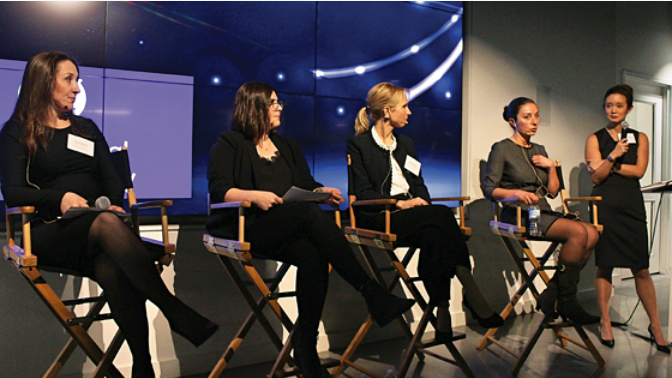 (L to R): Doina Oncel, Melissa Sariffodeen, Dr. Christine Allen, Dr. Gelareh Zadeh and Catherine Wang discuss strategies to close the gap for women in STEM (photo: UHN).