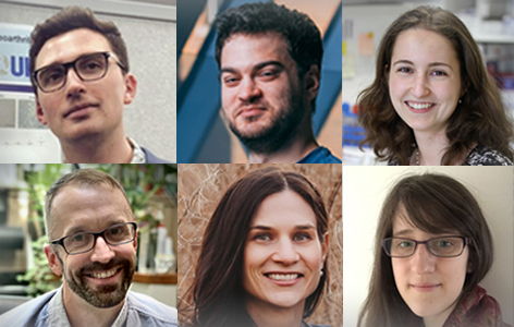 Our group of ORT Times Science Writers comprises trainees from the various UHN research sites.Top L-R: Kevin Robb, Scott Rich and Laura Kuhlmann. Bottom L-R: Joe Walton, Priska Stahel and Laura Aronoff.