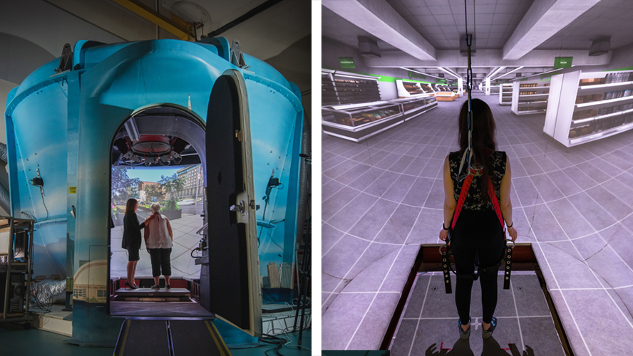 Image of the dome-shaped VR laboratory at the KITE Research Institute.