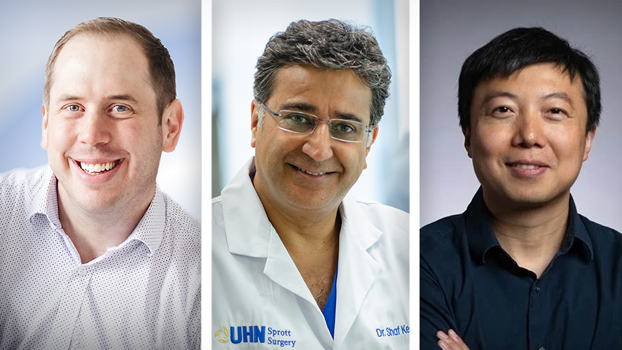 (L-R) Dr. Andrew Sage, lead author of the study and Drs. Shaf Keshavjee and Bo Wang, co-senior authors of the study. 
