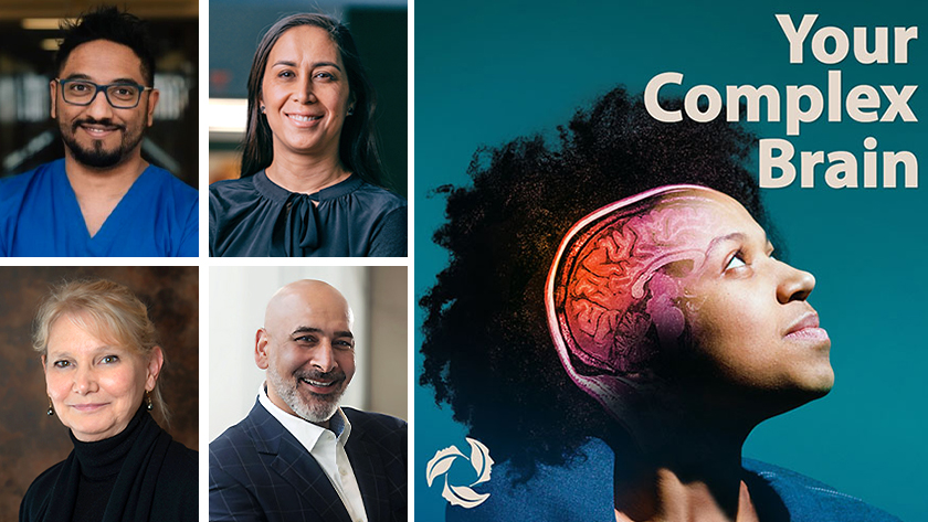 (L-R, top to bottom) Season 3 features Krembil Brain Institute researchers and clinicians, Drs. Suganth Suppiah, Lorraine Kalia, Cathy Barr and Jaideep Bains. 