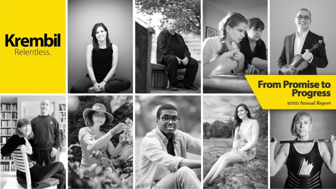 The cover of this year's report features photographs of patients and their family members who have contributed to and benefited from research in the fields of neuroscience, vision science and arthritis.
