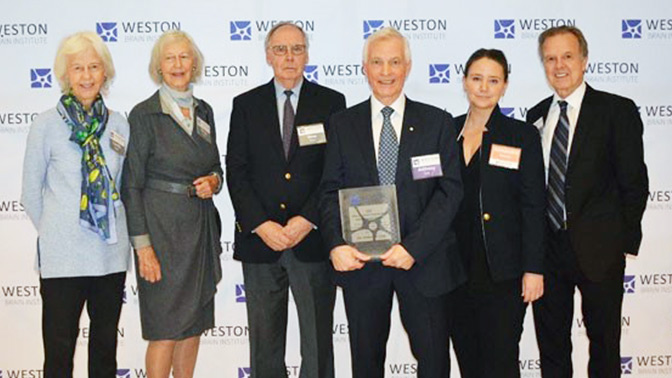 Dr. Anthony Lang (third from right) with members of the Board of The W. Garfield Weston Foundation.