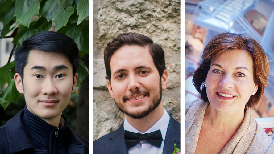 (L-R) Peter Lin, Doctoral Candidate at the University of Toronto; Dr. Corey Lourenco, former Postdoctoral Researcher at Princess Margaret Cancer Centre; and Dr. Linda Penn, Senior Scientist at Princess Margaret Cancer Centre.
