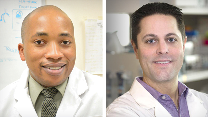 Pictured above are (left) Dr. Sabelo Lukhele, first and co-corresponding author of the study; and (right) Dr. David Brooks, senior author of the study.