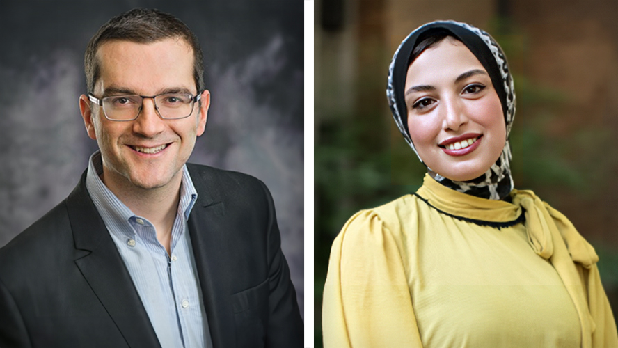 (L-R) Dr. Michael Glogauer, corresponding senior author of the study, and Dr. Omnia Elebyary, first author of the study.