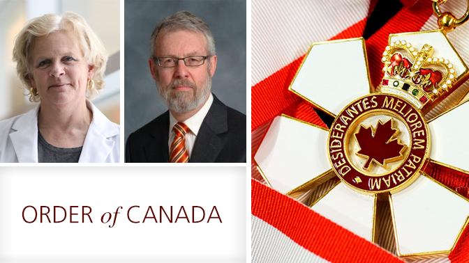 Drs. Heather Ross (L) and Michael Jewett (R) are among 61 new appointments to the Order of Canada.