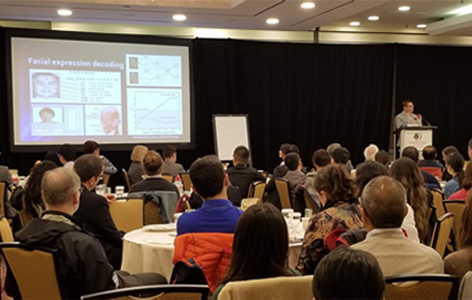 TGHRI Research Day 2019 attendees listen to keynote speaker Dr. Kang Lee present his work on Affective Artificial Intelligence.