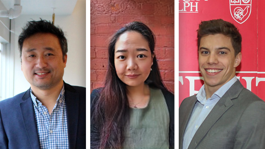 (L-R) Dr. Tony Lam is a Senior Scientist at Toronto General Hospital Research Institute (TGHRI). Rosa Li and Daniel Barros are former graduate students at the University of Toronto and co-first authors of the study.