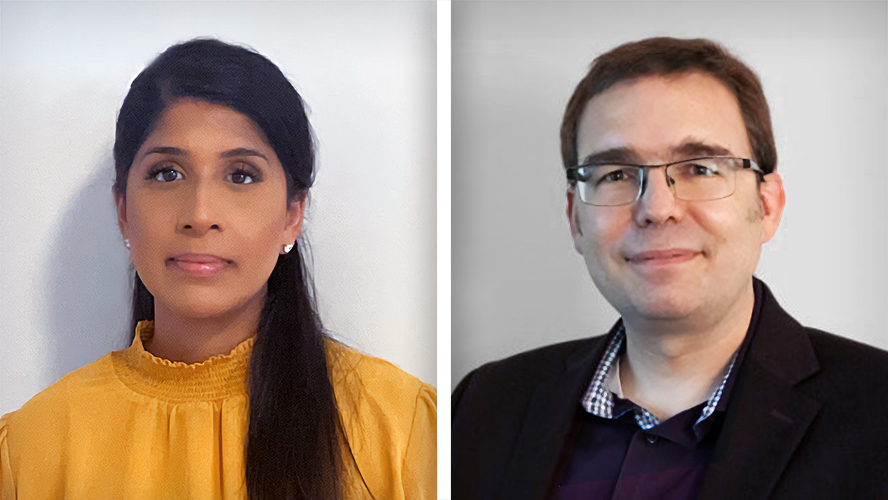 (L-R) Tharshini Jeyakumar, PhD student at the Toronto General Hospital Research Institute; and Dr. David Wiljer, Educational Investigator at The Institute of Education Research (TIER) at UHN.