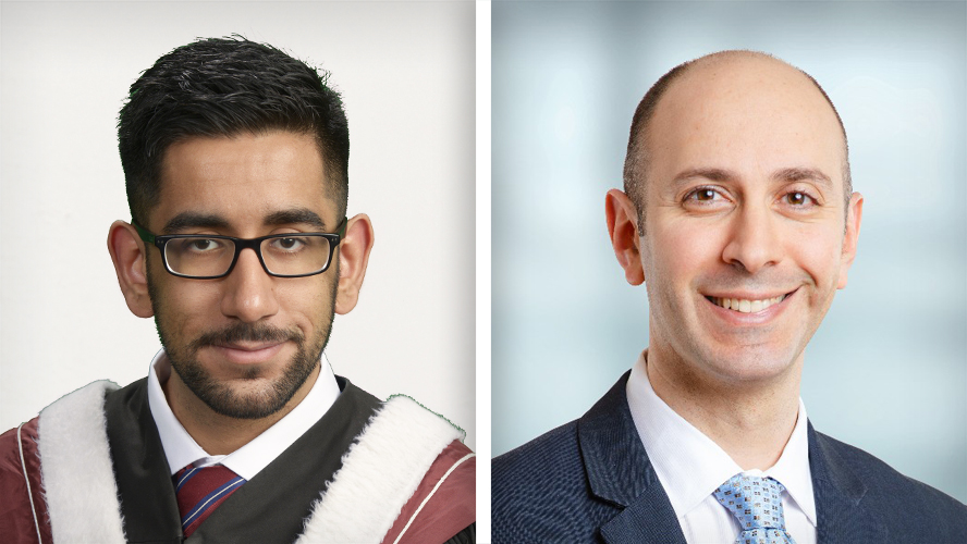 (L-R) Aseem Partap Singh Gill was a previous undergraduate student in Dr. Jos Zariffa's lab; Dr. Jos Zariffa is a Senior Scientist at the KITE Research Institute.