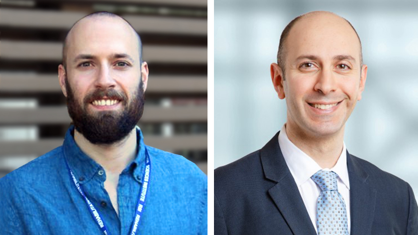 (L-R) Drs. Andrea Bandini, a former postdoctoral researcher in Dr. Zariffa's lab, and Jos Zariffa, a Senior Scientist in the Neural Engineering and Therapeutics team at KITE.