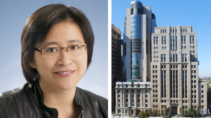 Author Dr. Madeline Li, a psychiatrist in the Department of Supportive Care, and member of the PM Cancer Centre Cancer Clinical Research Unit, UHN (PM Cancer Centre pictured on right).