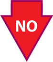 Down arrow containing NO