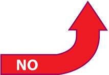 Up arrow containing NO