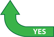 Up arrow containing YES