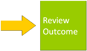 Arrow going into review outcome icon